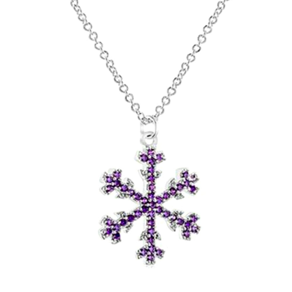 Lesa Michele Purple Cubic Zirconia Rhodium Brass